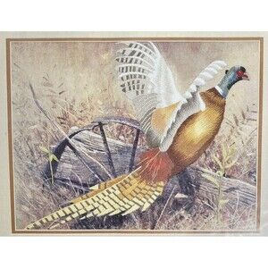 Vintage Simplicity Autumn Pheasant Crewel Sewing Kit Wool Yarn Needle Kit